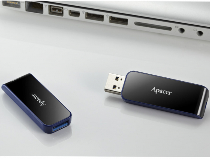 Memorie USB 3.2 Apacer 64GB, AH356 retractabila, albastru cu negru [5]