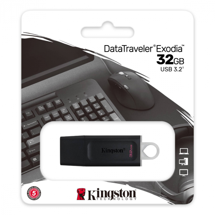 Memorie USB Kingston DataTraveler Exodia 32GB, USB 3.2, Negru/Alb [3]