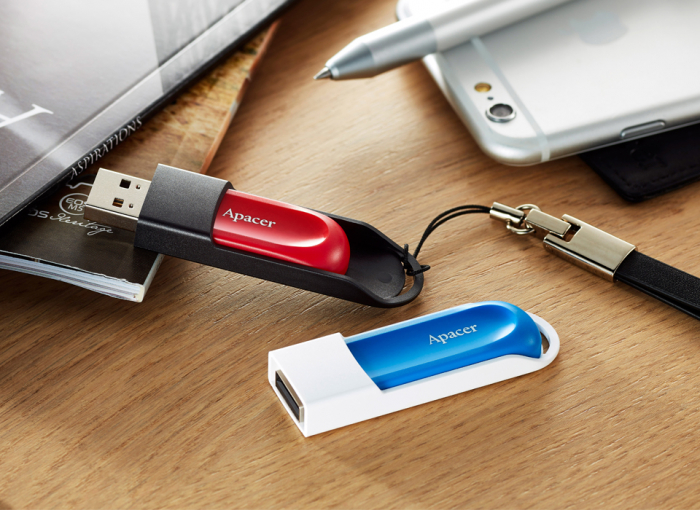 Memorie USB 3.1 Apacer 16Gb ,AH25A, retractabil, negru cu rosu [4]