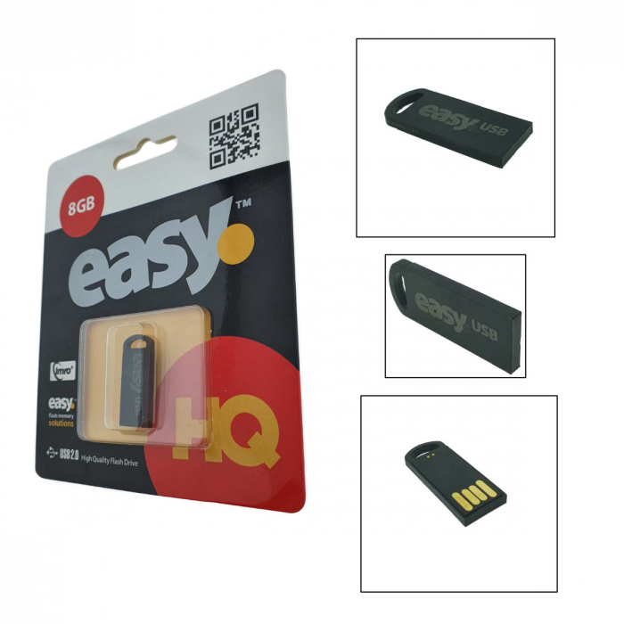 Memorie USB Flash Drive, Imro Easy 01525, capacitate 8 GB, dimensiuni mini, neagra [2]