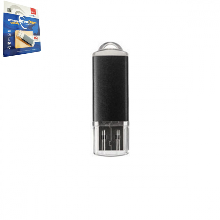 Memorie USB Imro 8GB USB 2.0 neagra cu capac transparent si orificiu agatatoare, in blister [1]
