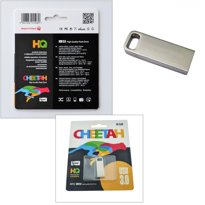 Memorie USB Imro Cheetah 8GB USB 3.0, design compact, carcasa metalica [4]