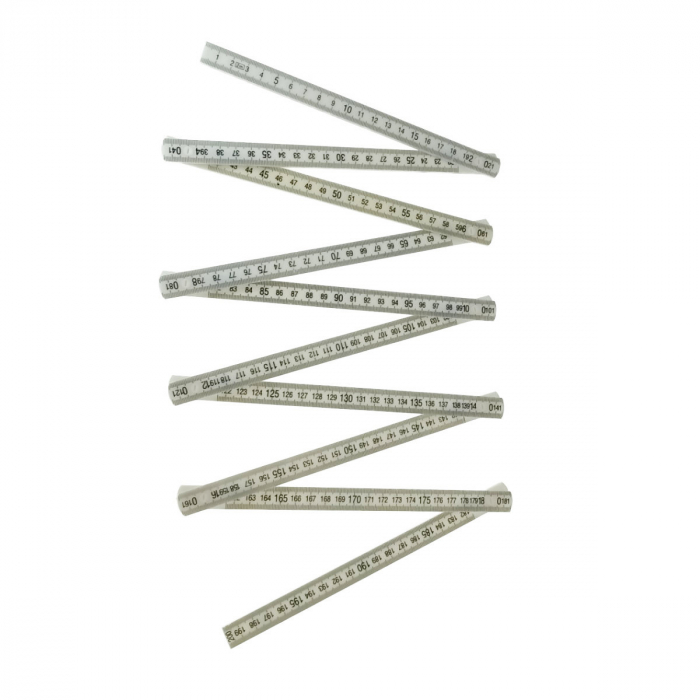 Metru pliant din plastic, lungime 2m, 10 segmente, alb [3]