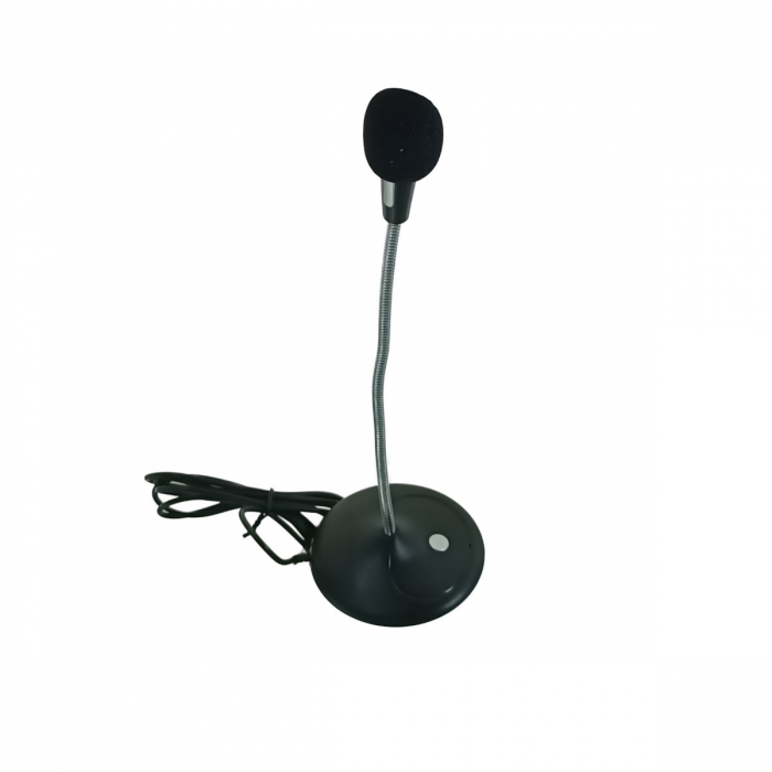 Microfon de birou Platinet Office, omni-directional, cu cablu 140 cm, buton pornire/oprire, conector jack 3.5mm, negru [4]
