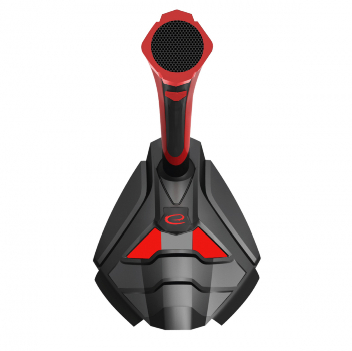 Microfon pentru gaming design futurist port jack 3.5 mm material prietenos rosu cu negru, cablu conectare 1.5m [2]