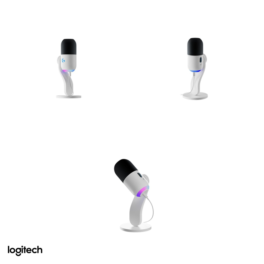 Microfon gaming USB Logitech G Yeti GX dinamic, supercardioid, 24 bit / 96 kHz, iluminare LIGHTSYNC RGB in doua zone, Smart Audio Lock, alb, 988-000576 [4]