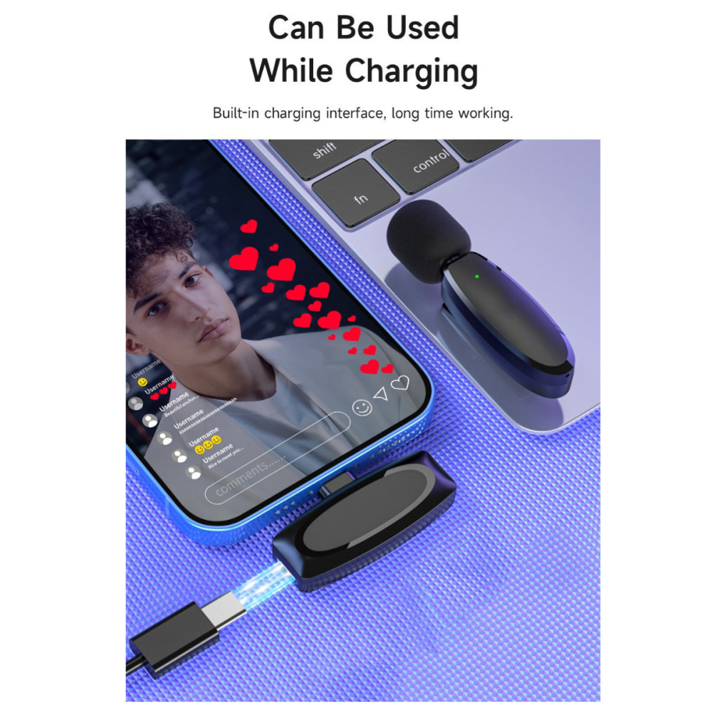 Microfon Wireless Lavalier USB-C pentru Smartphone, Reducere Zgomot ENC, 7 Ore Autonomie, Plug&Play, Ideal pentru Vlogging si Streaming [4]