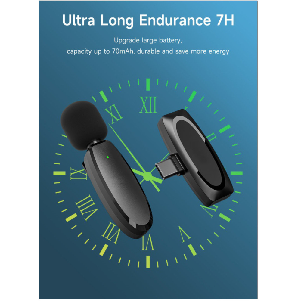 Microfon Wireless Lavalier USB-C pentru Smartphone, Reducere Zgomot ENC, 7 Ore Autonomie, Plug&Play, Ideal pentru Vlogging si Streaming [3]