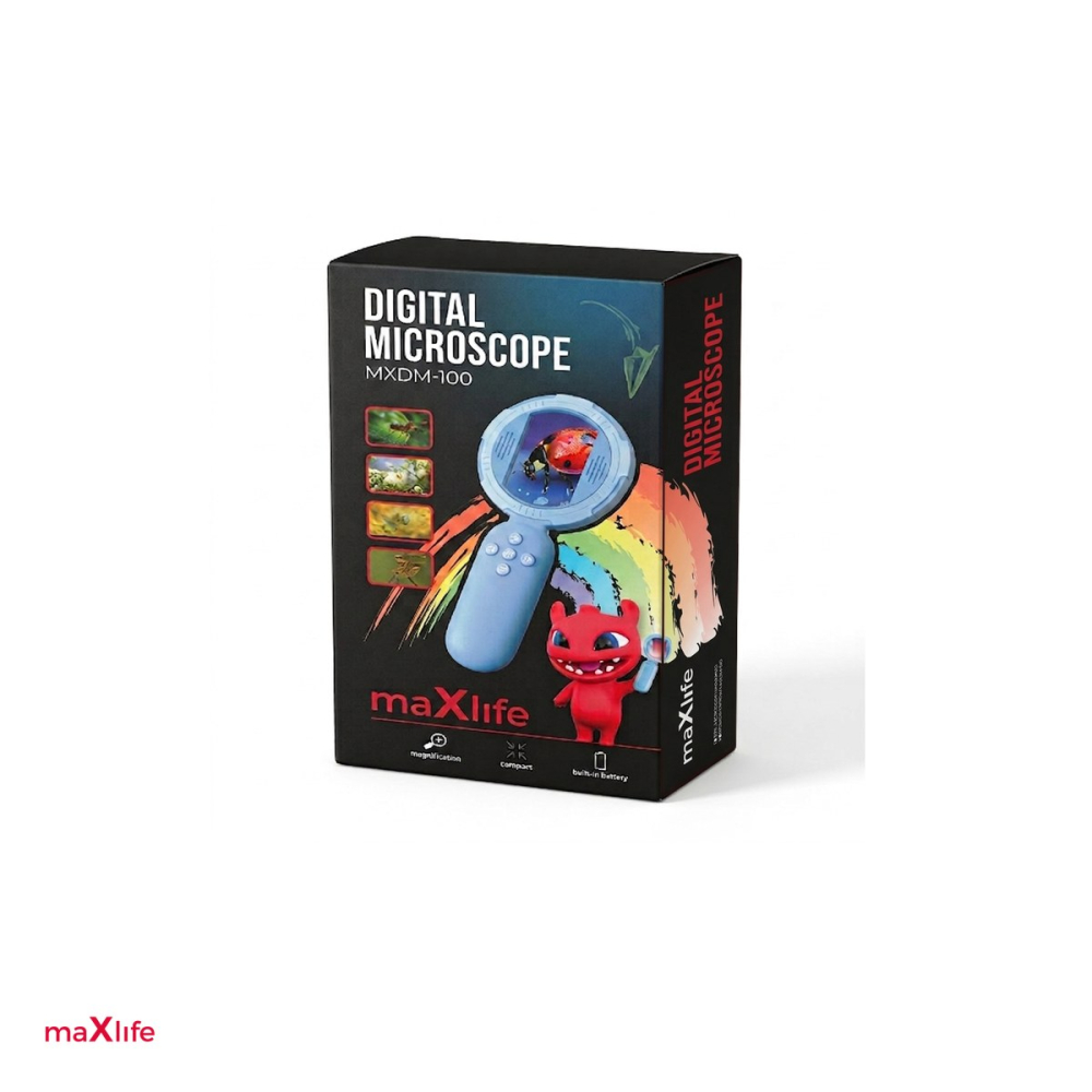 Microscop digital Maxlife MXDM-100, cu ecran HD IPS de 2 inch, iluminare LED, zoom digital, acumulator 600 mAh, Albastru [4]