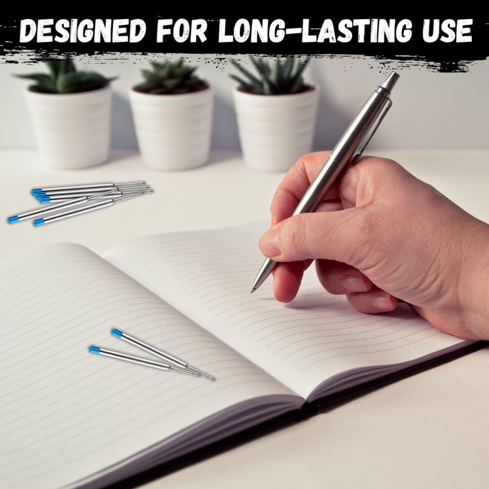 Mina Albastra Pix compatibila tip Parker, Metalica, Varf 0.8 mm, Refill de Inlocuire [3]