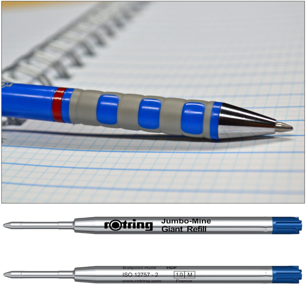 Mina Albastra Rotring Tikky Jumbo, Giant Refill, pentru Scriere Durabila si de Mare Capacitate, Tehnic si Zilnic [4]