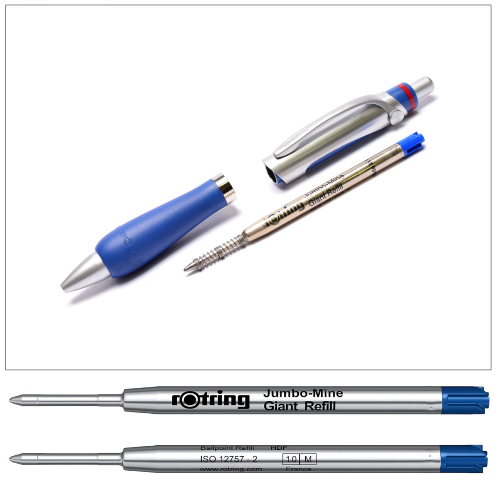 Mina Albastra Rotring Tikky Jumbo, Giant Refill, pentru Scriere Durabila si de Mare Capacitate, Tehnic si Zilnic [5]