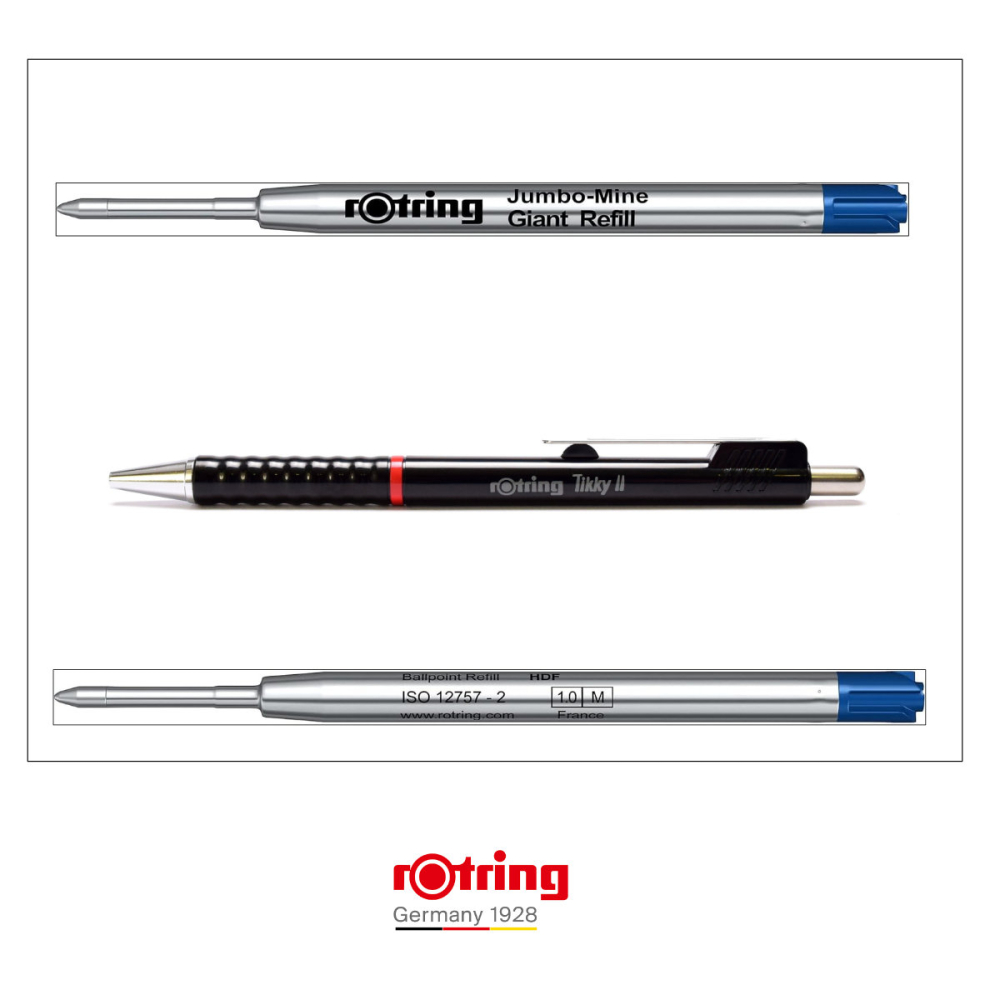 Mina Albastra Rotring Tikky Jumbo, Giant Refill, pentru Scriere Durabila si de Mare Capacitate, Tehnic si Zilnic [6]