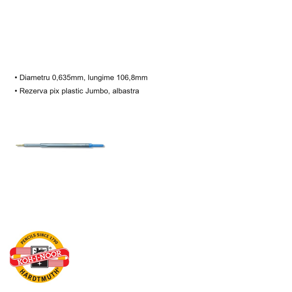 Mina pix Jumbo Koh-I-Noor, albastra, rezerva plastic pentru pix, 106.8mm [3]