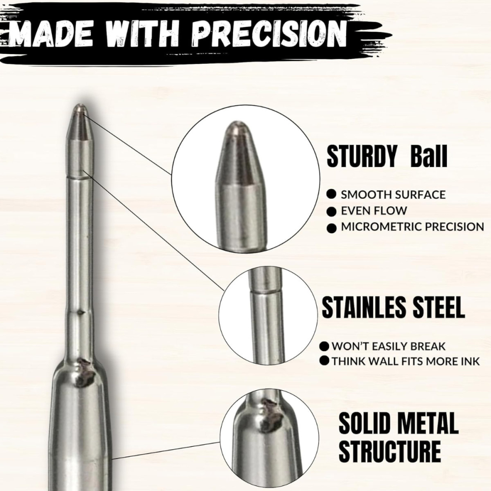 Mina Pix Neagra Metalica Compatibila cu standardul tip Parker, Scriere Lina, din Otel Inoxidabil [2]