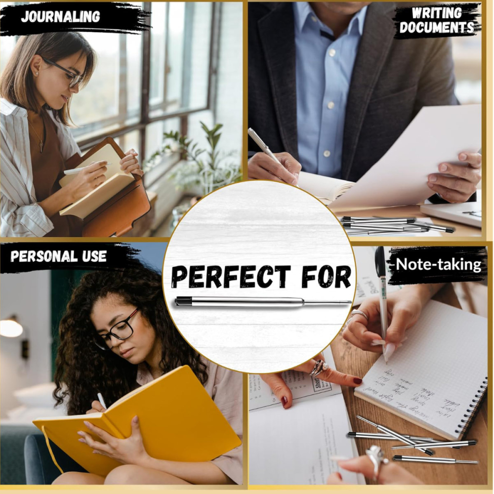 Mina Pix Neagra Metalica Compatibila cu standardul tip Parker, Scriere Lina, din Otel Inoxidabil [4]