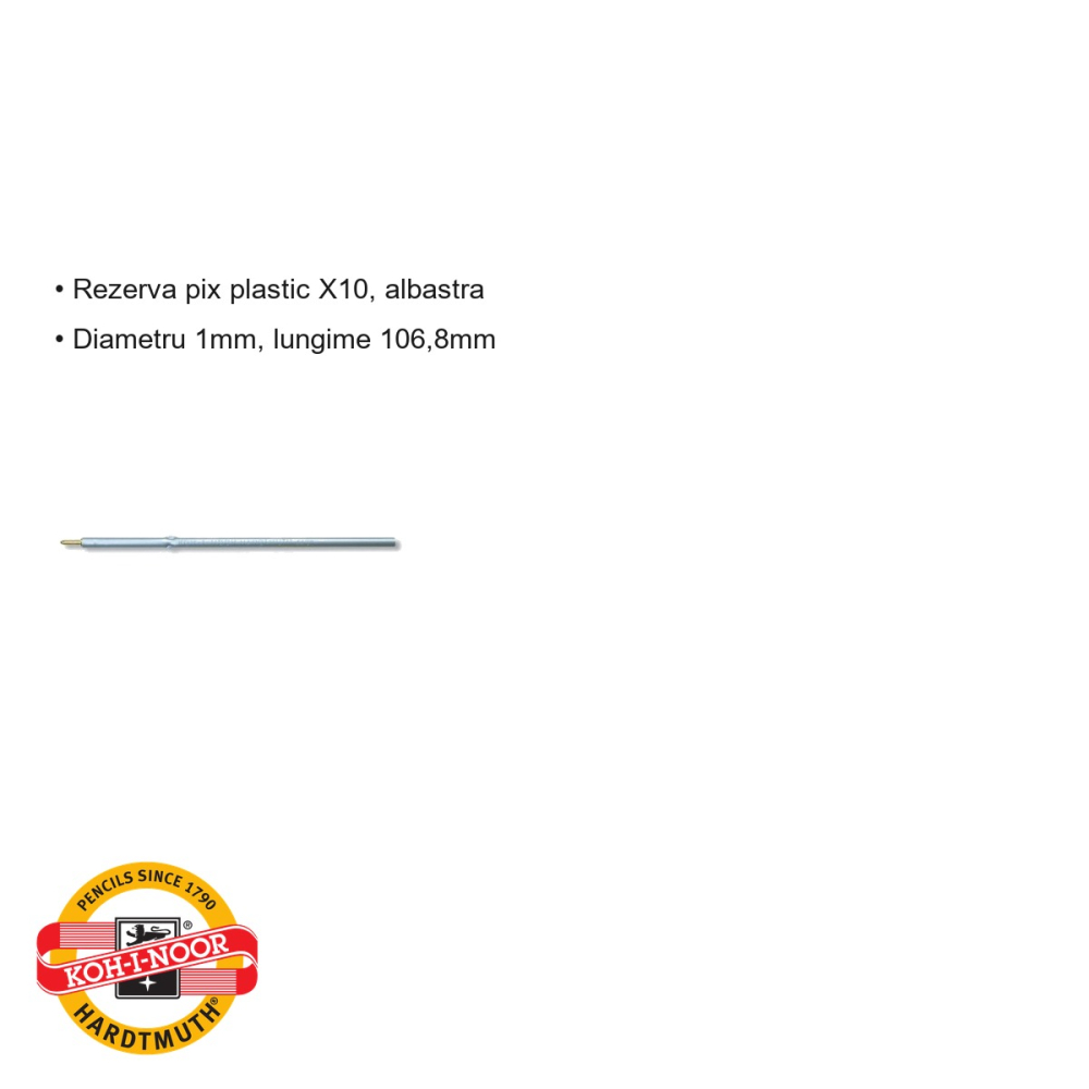 Mina pix plastic Koh-I-Noor X10, albastra, diametru 1mm, rezerva de schimb pentru pixuri [3]