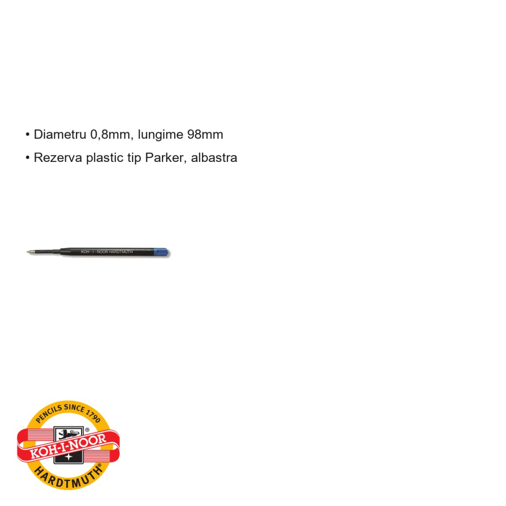 Mina pix tip Parker Koh-I-Noor, albastra, plastic, diametru 0,8mm, pentru pixuri reincarcabile [3]
