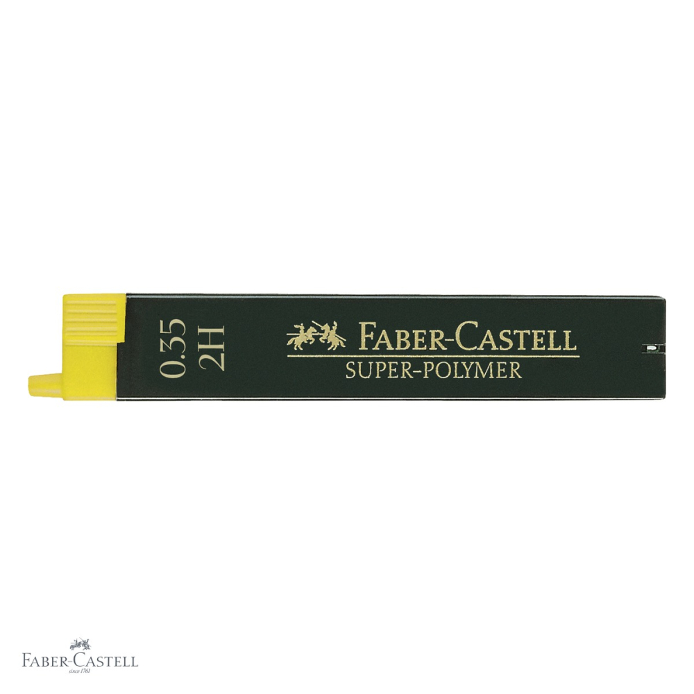 Mine creion mecanic Faber-Castell Super-Polymer 0.35 mm, duritate 2H, rezistenta la rupere, set 12 bucati [4]