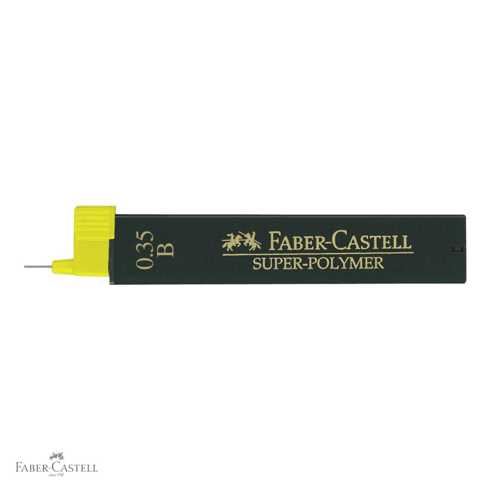 Mine creion mecanic Faber-Castell Super-Polymer 0.35 mm duritate B, rezistenta la rupere, set 12 bucati [4]