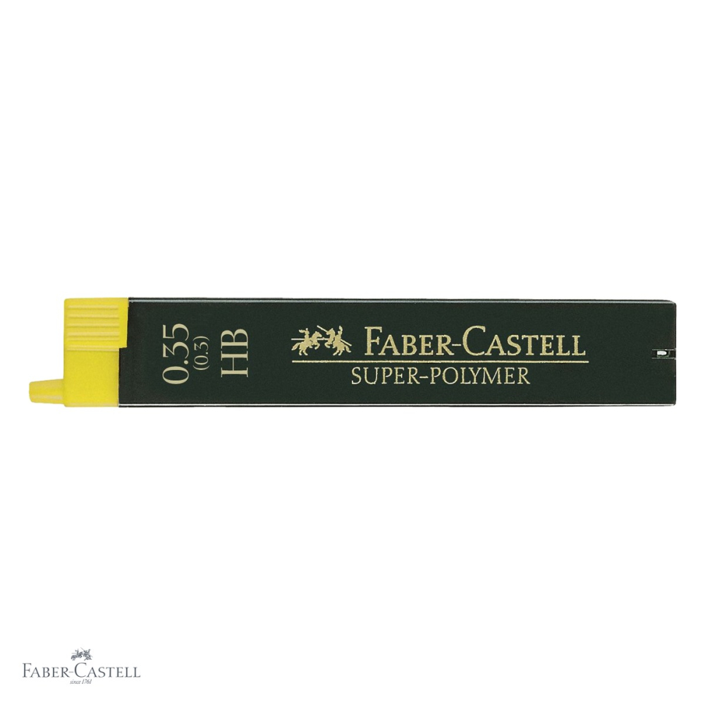 Mine creion mecanic Faber-Castell Super-Polymer 0.35 mm HB, rezistenta la rupere, 12 bucati/etui [4]