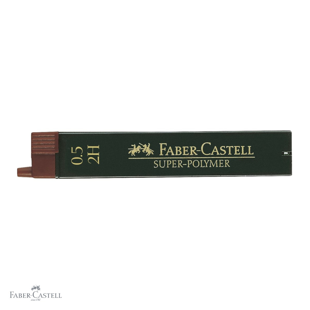 Mine creion mecanic Faber-Castell Super-Polymer 0.5 mm, duritate 2H, set 12 bucati, pentru uz tehnic si desen precis [4]