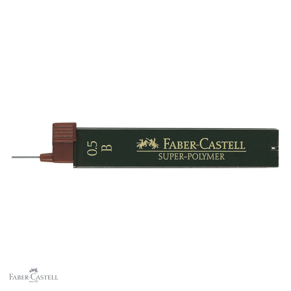 Mine creion mecanic Faber-Castell Super-Polymer 0.5 mm, duritate B, rezistenta la rupere, set 12 bucati [4]