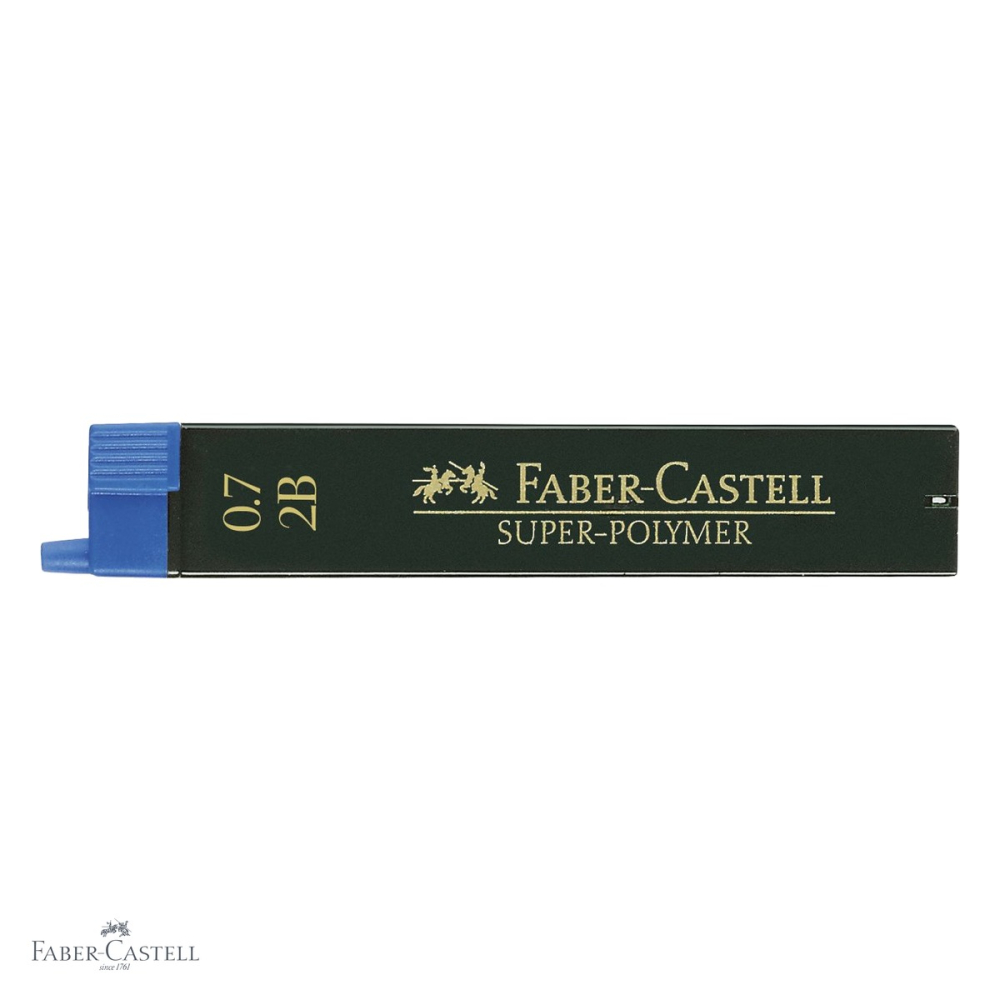 Mine creion mecanic Faber-Castell Super-Polymer 0.7 mm 2B, rezistenta la rupere, set 12 bucati [4]