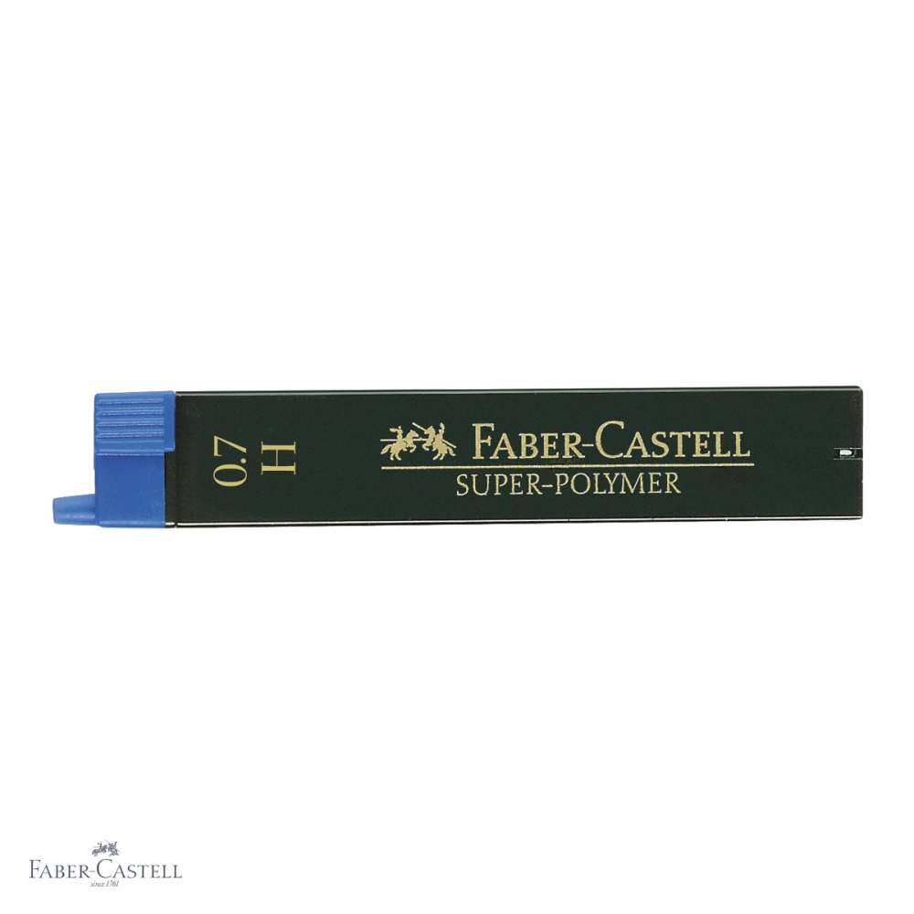 Mine creion mecanic Faber-Castell Super-Polymer 0.7mm, duritate H, rezistenta la rupere, 12 buc/etui [4]
