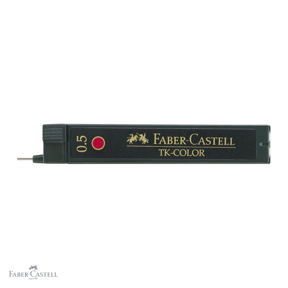 Mine creion mecanic Faber-Castell TK-Color 0.5 mm rosii, rezistente la rupere, 12 bucati/etui [4]