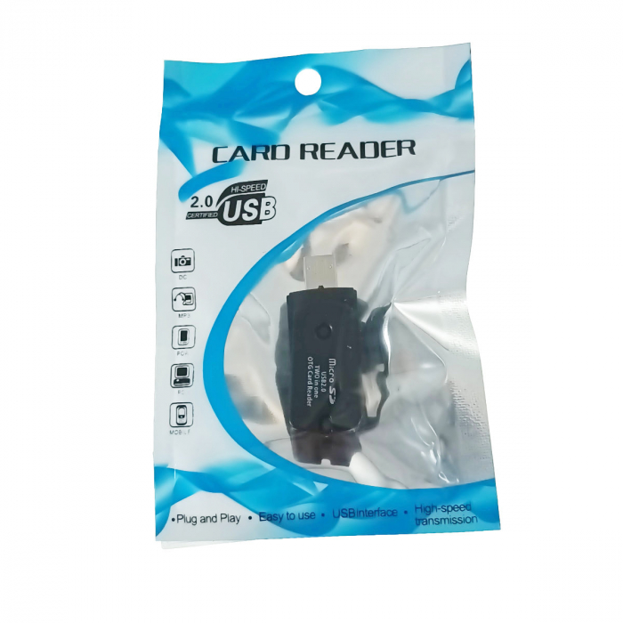 Mini cititor carduri microSD, 2 in 1, OTG, USB-A si microUSB, negru [5]