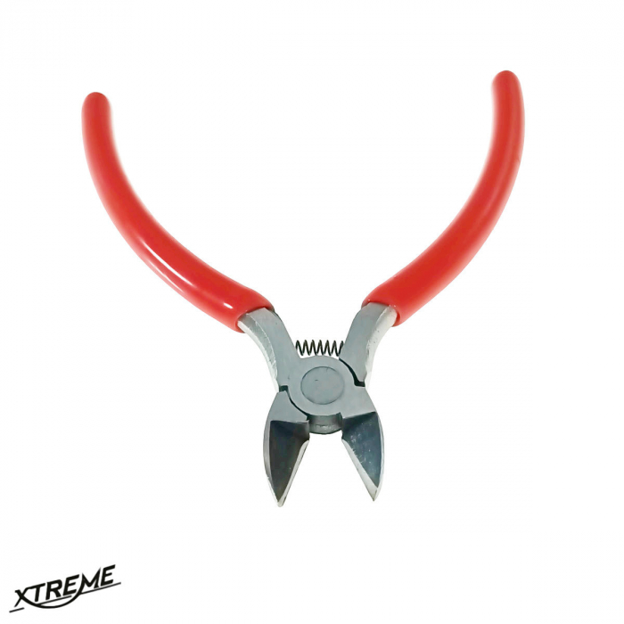 Mini cleste taiere laterala, cu arc, Xtreme 00548, 125mm, rosu [2]
