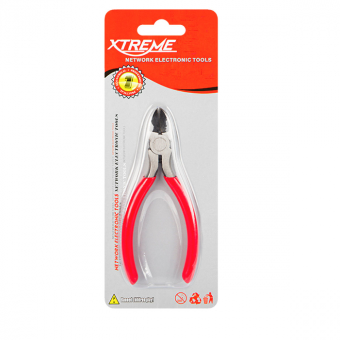Mini cleste taiere laterala, cu arc, Xtreme 00548, 125mm, rosu [6]
