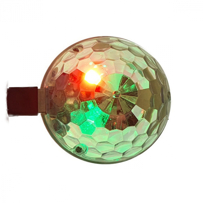 Mini Glob USB cu Led 4W multicolor RGB , Omega Magic Disco Ball 45232, cu conector 8-pin lightning pentru Apple, iPhone [2]