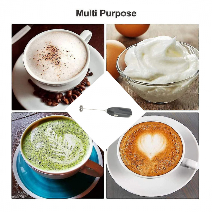 Mixer spuma lapte, pentru cappucino, latte macchiato, lungime 200 mm, 2 x baterii R3, 41722, gri [5]