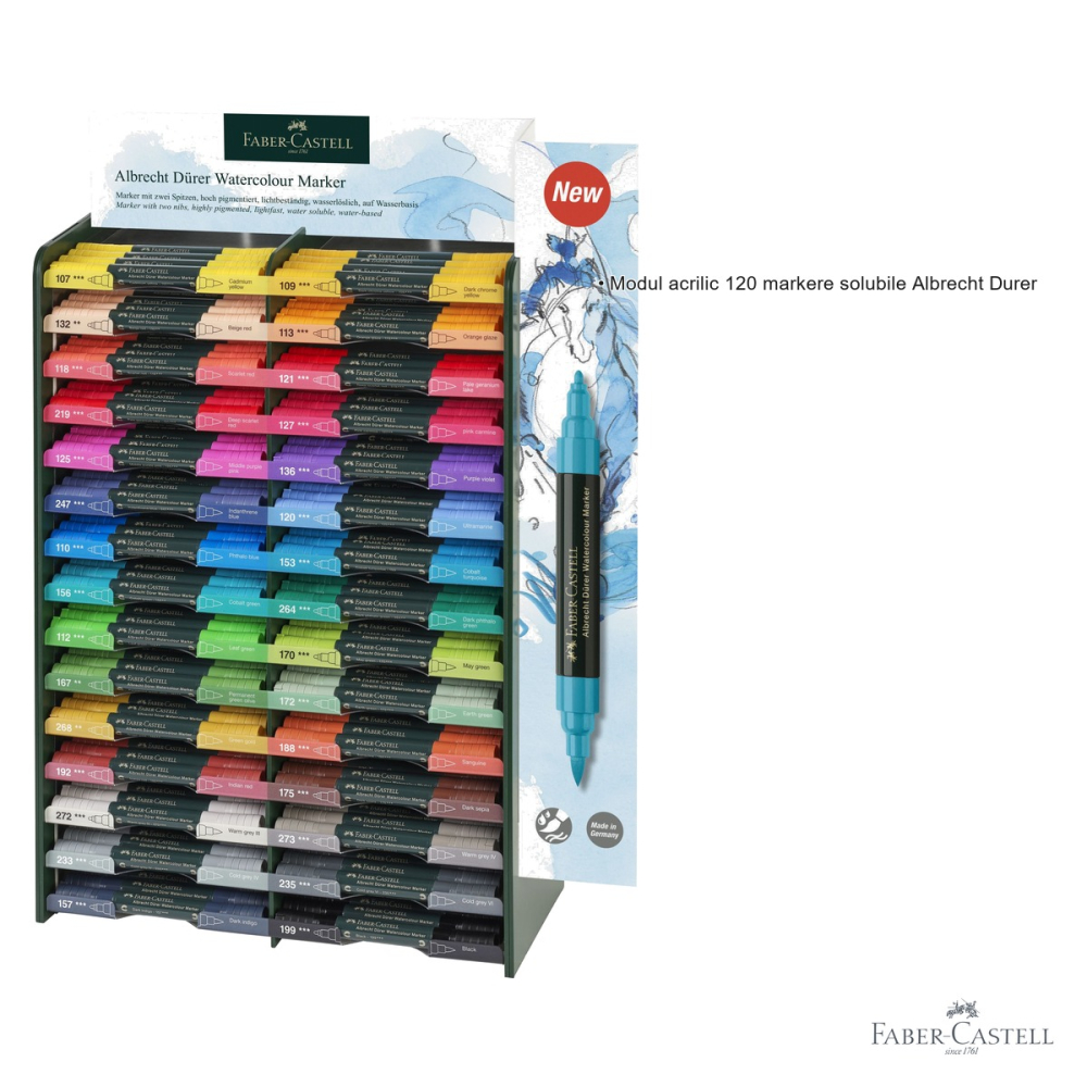 Modul acrilic 120 markere solubile Faber-Castell Albrecht Durer, set complet pentru artisti [3]