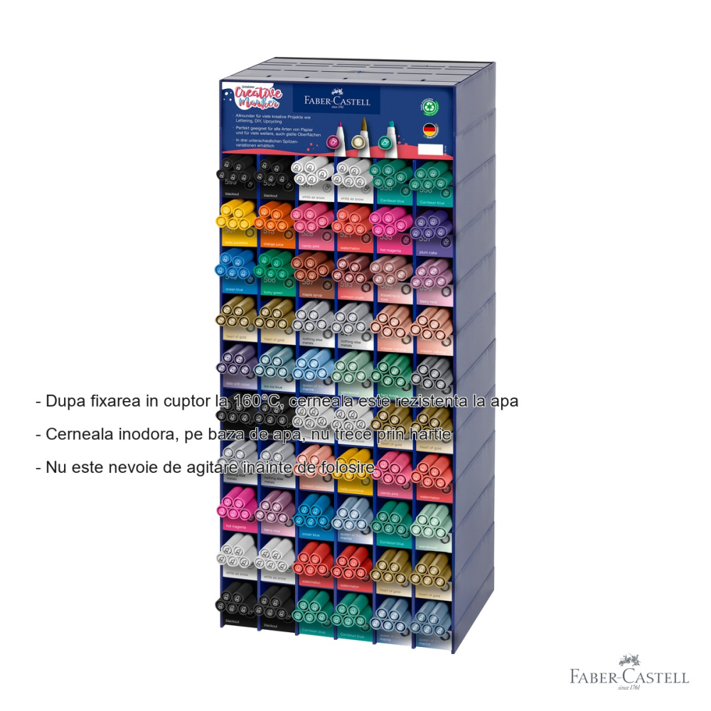 Modul acrilic display 300 markere creative Goldfaber Faber-Castell, 3 tipuri de varf, multicolor [2]