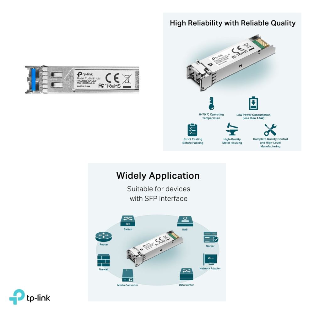 Modul SFP Gigabit TP-Link TL-SM311LM, MiniGBIC, multi-mode, 850 nm, conector LC, distanta pana la 550 m, TL-SM311LM [4]