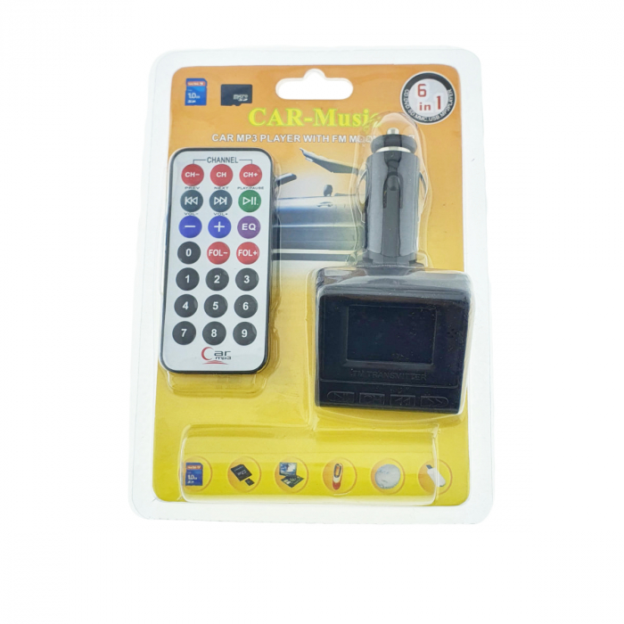 Modulator FM auto, cu telecomanda, CARMP3-61-BK, suport SD si USB, 12-24V, negru [5]