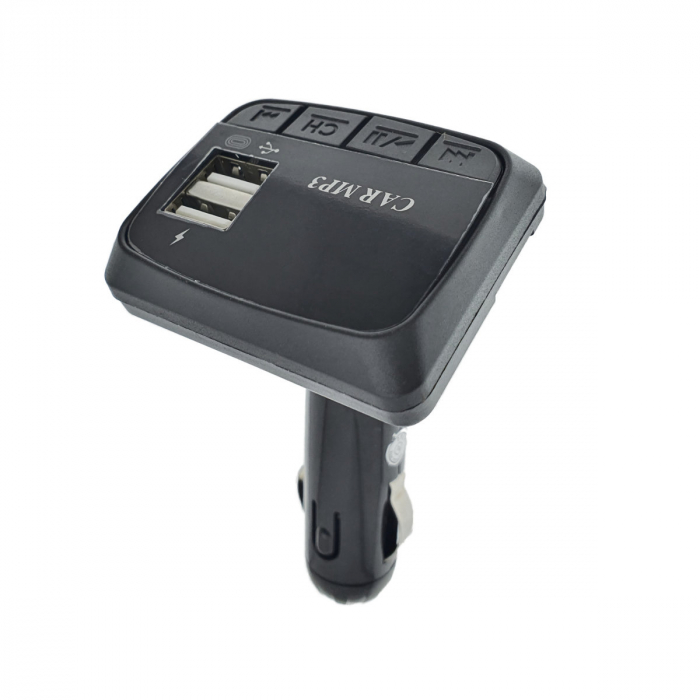 Modulator FM auto, player MP3 / WMA cu port USB si microSD, incarcare USB 2A, AUX jack 3.5mm, negru [3]