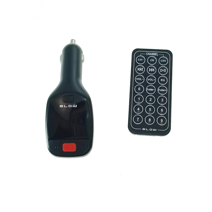 Modulator si transmitator FM auto, Blow 07355, cu telecomanda, ecran LCD, suport SD si USB, 12-24V, negru [2]