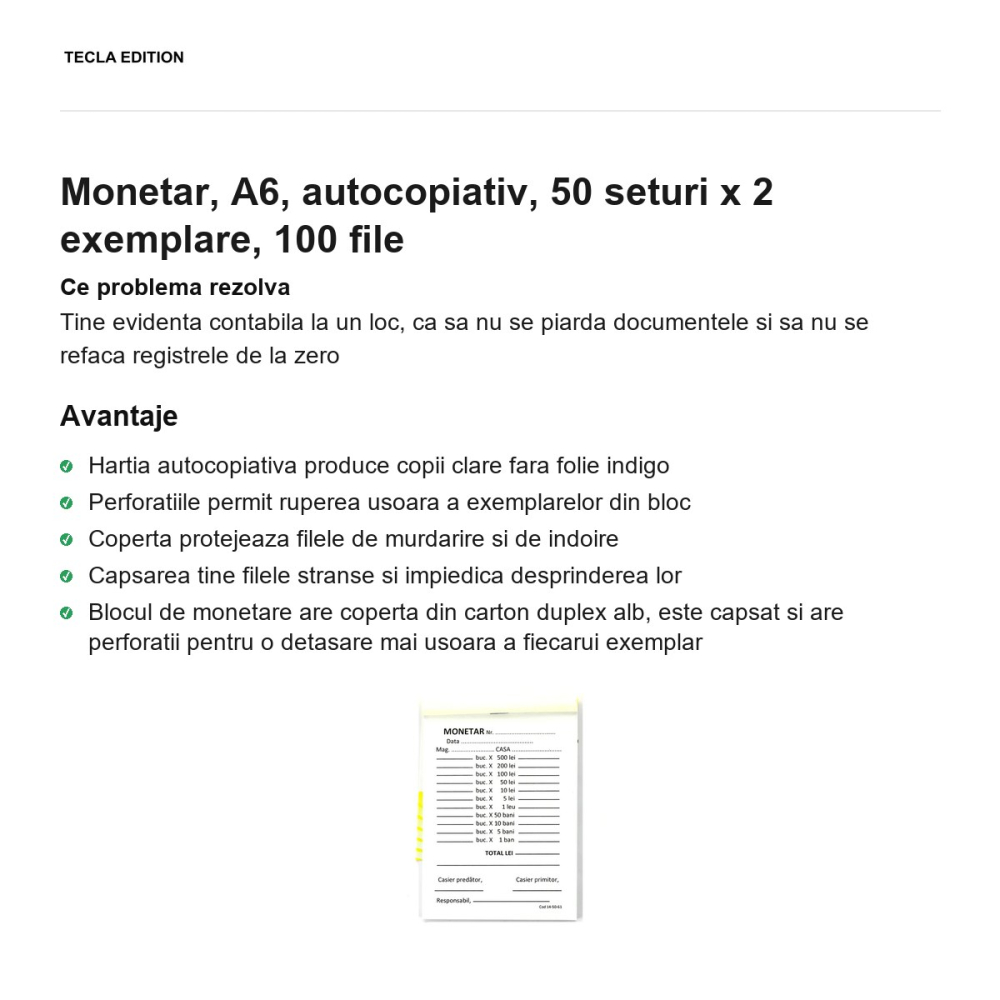 Monetar, A6, autocopiativ, 50 seturi x 2 exemplare, 100 file [2]