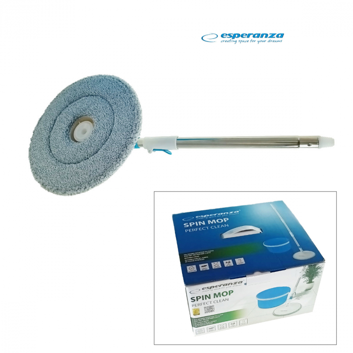Set mop rotativ Esperanza Spin Mop, cu galeata si storcator, rotire 360 grade, diametru mop 25.5 cm [5]