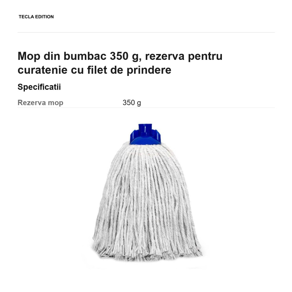 Mop din bumbac 350 g, rezerva pentru curatenie cu filet de prindere [3]