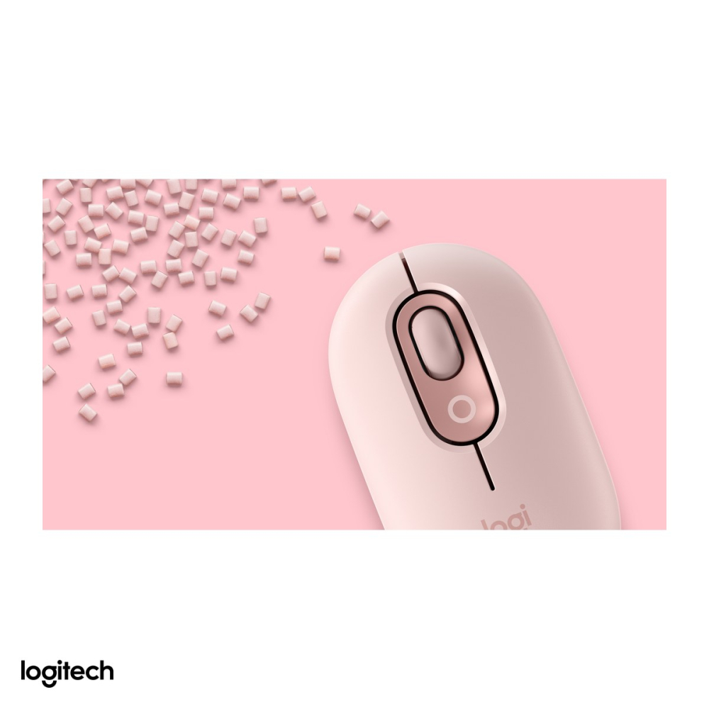 Mouse Bluetooth compact Logitech POP Mouse, buton emoji personalizabil, 4 butoane, rotita SmartWheel, clicuri silentioase, Easy-Switch 3 dispozitive, 1 baterie AA, roz, 910-007413 [6]