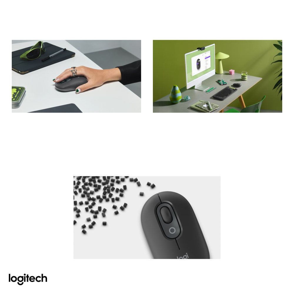 Mouse Bluetooth compact Logitech POP Mouse, buton emoji personalizabil, 4 butoane, rotita SmartWheel, clicuri silentioase, Easy-Switch 3 dispozitive, 1 baterie AA, grafit, 910-007412 [5]