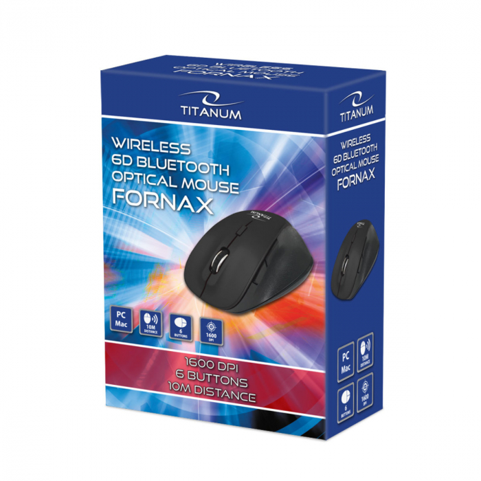Mouse fara fir, 6D, Bluetooth v.5.0, Titanum Fornax 94656, 110 x 70 x 40 mm, 1600 DPI, negru [5]