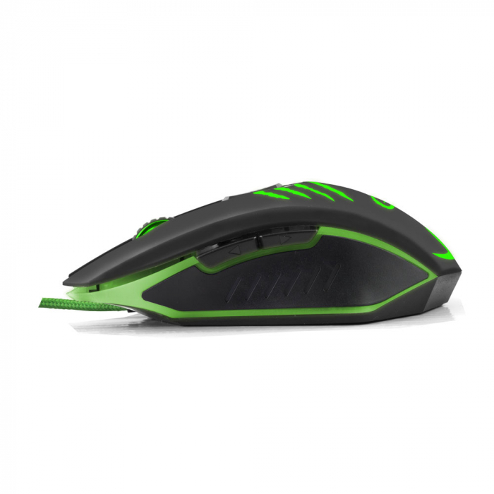 Mouse optic cu fir, Esperanza, USB, 2400DPI, Negru/Verde [3]
