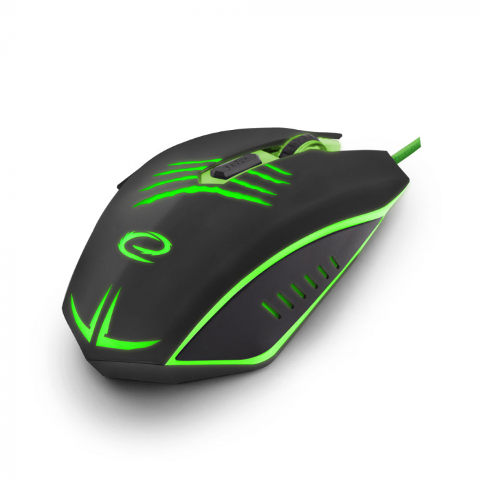 Mouse optic cu fir, Esperanza, USB, 2400DPI, Negru/Verde [2]