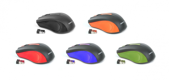 Mouse Wireless Omega OM-419, 1000 DPI, USB, Negru/Verde [5]